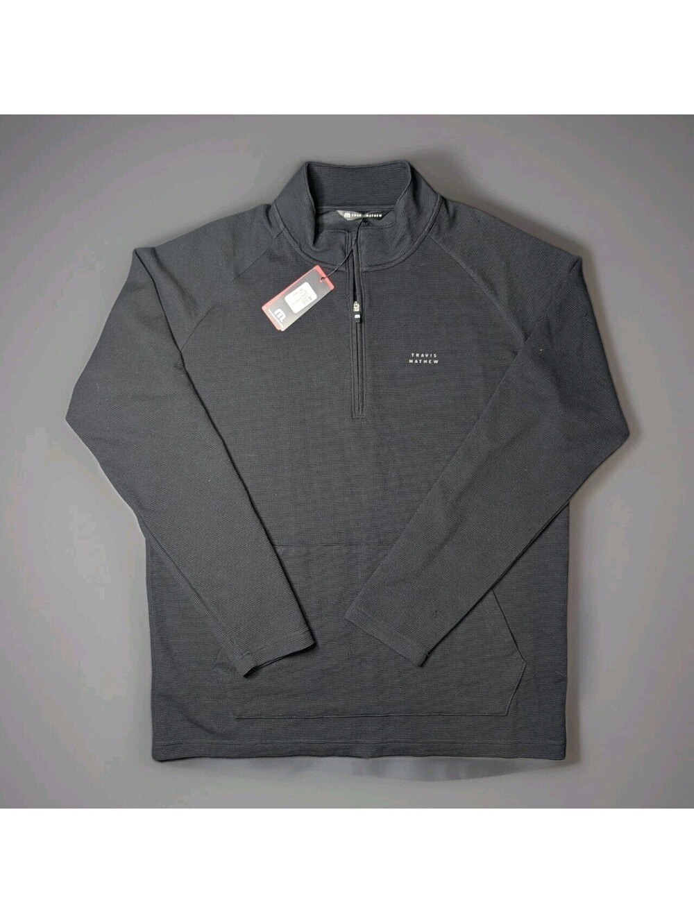Travis Matthew Performance Waffle Quarter Zip Black Large Golf